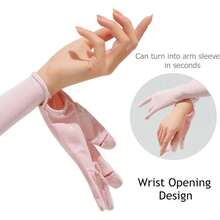 Guantes para Manejar Mujer, Guantes para Manejar, Guantes Proteccin UPF 50+ Mangas Largas Ajustables, Proteccin Manos y Brazos, para Mujer y Hombre - Rosa - Ver 6