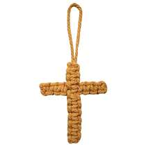Bohemian Style Handwoven Cross Keychain Car Accessories Soft Cross Pendant Bag Hanging Gift - Đồ trang trí dây treo hình chữ thập: Màu nâu - Xem 13