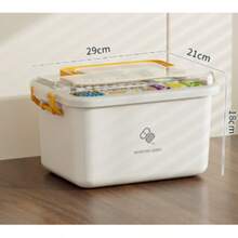 Large Capacity Home Medicine Box, Thick Multi-Layer Plastic Pill Organizer, Multifunctional Portable First Aid Kit - Multicolor - View 13