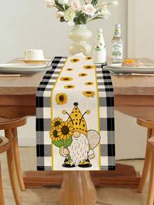 1件向日葵图案桌旗/餐垫，适用于节日、派对、生日、晚餐、厨房和餐厅装饰，四季皆宜的家居纺织品装饰 - 彩色 - 查看 2
