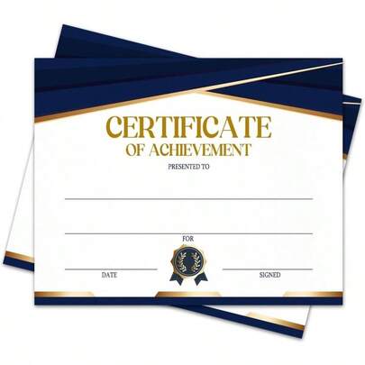 Gold Classroom Certificate Of Achievement, 25 Pcs Award Certificates, Certificates Of Completion Recognition And Parents, Teachers And Students, School Graduation Diploma - 05