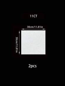 2 piezas de tela a cuadros blancos, 2 piezas de tela blanca para punto de cruz de 11ct/14ct, 25*25cm/30*30cm - Blanco - Ver 8