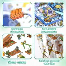 1 Scene Card With 2 Sticker Sheets, 1 Effect Picture - Cartoon Design, 2 Options, Sticker Painting, 3D Miniature House Scene Stickers, DIY Scrapbooking Toy Stickers, Landscape Stickers, Hand-Categorized Small House Scene Stickers, Self-Adhesive - Multicolor - View 9