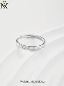 SYMFNY 1pc 925 Sterling Silver Fashionable Geometric Wave Adjustable Ring, Suitable For Women's Daily Wear Jewelry