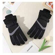 Winter Women's Ski Gloves, Windproof, Waterproof, Thickened, Warm, Touchscreen, Suitable Skiing, Motorcycling, Snowboarding, Outdoor Sports, Riding Equipment,Black Gloves Thermal, Winter Gloves, Hand Warmer, Snow Gloves O4CB - 黑色 - 查看 1