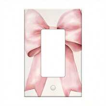 1pc Pink Bow Decorative Switch Plate Cover | Easy /Adhesive Install | No Wiring/Tools Needed | Fits Single/Double Switches | Ideal For Home/Bathroom | Pastel Decor Compatible | Housewarming Gift Accent - Duplex 11cm*7.5cm - Xem 8