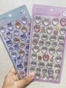 Hình dán hoạt hình ngẫu nhiên - Hình dán bé gái nổi 3D, hình dán gà con dễ thương, hình dán pha lê đá quý. - Nhiều màu - Xem 8