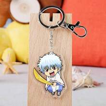 Gintama Anime Acrylic Double-Sided Keychain, Featuring Gintoki Sakata, Kagura, And Hijikata Toshiro, Anime Manga Movie Merchandise, Exquisite Keychain Accessory For Bags, Great Gift For Anime Fans, Family And Friends, Holiday And Birthday - Multicolor - View 6