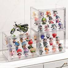 1pc Multipurpose Transparent Storage Box, Acrylic Doll & Figure Display Case With Lid, Blind Box Collector's Organizer, Stackable, Holiday Gift - Trong sáng - Xem 2