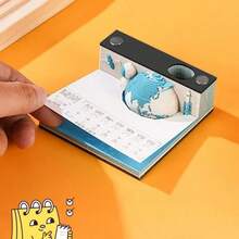 3D Paper Carving Earth Day Calendar Notepad, Creative High-Quality Tear-Off Sticky Notes - Blue - View 8