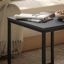 Modern Coffee Table, Set Of 2, Side Table, Ideal For Small Spaces, Square, Made Of MDF And Metal, Black. - Camel - View 8