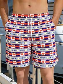 2026 New Men's Summer Vacation Beach Shorts - Red - View 1