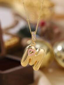 1pc Stylish And Simple Women's Necklace With 26 Letter Pendant (A-Z Capital Letters). Suitable For Everyday Wear, Unisex, And As A Gift For Friends. - Multicolor - View 21