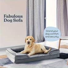 Sofá cama para perros XXL extraíble y lavable, adecuado para mascotas grandes como golden retrievers, sofá cama grande de espuma de soporte con funda extraíble y lavable, forro interior y base antideslizante, gris, decoración de habitación, muebles de patio al aire libre, muebles de patio - Gris Oscuro - Ver 11