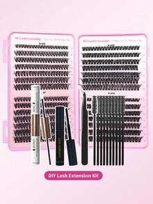 Pegamento de sellado y fijación para pestañas en racimo, extensión de pestañas individuales DIY, fácil de usar, amigable para principiantes, agarre fuerte, de larga duración - Rosa - Ver 16