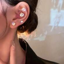 Magnetic No-Pierce Stud Earrings For Women Men Y2K Vintage Crystal  Punk  Magnet Clip Earrings Non Piercing Jewelry Decor - A-03 - 查看 3