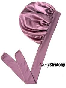 Silk Fabric Adjustable Drawstring Sleep Cap, Suitable For Women With Natural Curly Hair Hair Sleep Cap - Multicolor - View 4