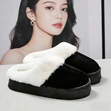 1双男女通用毛绒拖鞋，2026新款加厚鞋底防滑保暖舒适室内闭趾保暖拖鞋 - 彩色 - 查看 3