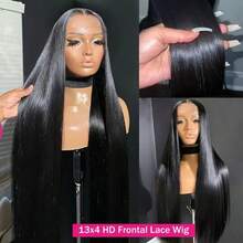 200% Density 26 Inches Black Straight 13x4 Lace Front Wigs Human Blended Hair Long Straight Heat Resistant Hair Wigs For Women Straight Synthetic Fiber Glueless Hairpiece Wigs 13*4 HD Transparent Lace Frontal Wig Straight Hair Wigs - Natural & Black - View 6