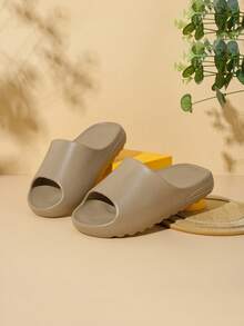 Simple, Cute, Casual, Non-Slip, Wear-Resistant, Lightweight, Comfortable, And Versatile Children's Flat Slippers For Boys And Girls - Khaki - View 1