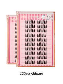 Sibeuna 60/120/180pcs Glue-Free Single Cluster C 0.07mm Cartoon Style Natural Cluster False Eyelashes, 10 Rows Glue-Free Natural Long False Eyelash Clusters For Women's Eye Makeup, Party, Club Makeup Tool - C - 查看 8