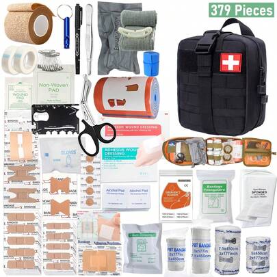 368life-Saving Kits, First Aid Kits, Life-Saving Equipment And Tools, Suitable For Outdoor, Adventure Travel, Camping, Hiking, Home, And Office Use