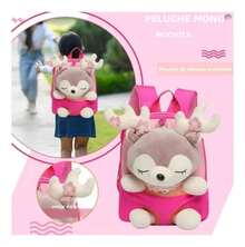 Kids Plush Backpacks - 泡泡糖粉紅色 - 查看 6