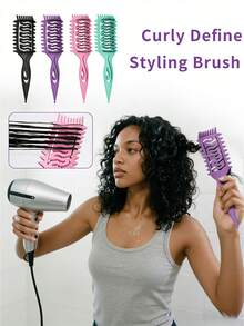Curly Hair Brush,Curl Defining Vented Hair Brush,Gift Box Packaging,For Effortlessly Blow Drying Detangling And Shaping And Styling, Curl Defining Brush For Detangling Shaping And Styling Women's Curls, Vented Hair Brush For Wet & Dry Hair, Wide-Teeth Design, Reduce Pulling,Airflow Wet Hair Brush For All Hair Types For Women And Men - Multicolor - View 5