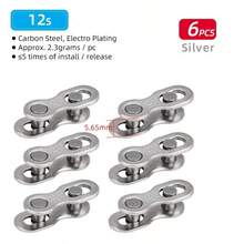 6 Pairs Bicycle Chain Quick Release Buckles, Compatible With 6/7/8/9/10/11/12 Speed Chain Connectors Master Links, Steel Electroplated Silver Mountain Bike Accessories - Multicolor - View 13