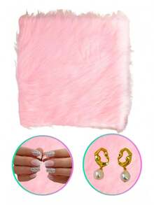 TendenciaTapete Para Fotos De Uñas, Alfombrilla, Mesa, Suave,peludoCalidad premium - rosa - Ver 3
