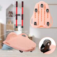 GCCSJ 6-Wheel Kids Paddle Scooter With Adjustable Handlebar & Safety Buckle – Sensory Balance Training Scooter With 2 Oars, Indoor/Outdoor Active Play Toy For Toddlers Boys Girls (Pink) - Pink - View 5