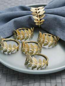 2/4/6pcs Set Elegant Gold Napkin Rings, Dining Table Decor, High-Quality Surface Treatment, Sturdy Structure, Tabletop Decoration, Essential For Banquets, Suitable For Weddings, Parties, Events, Countryside Gatherings, Outdoor Camping And Birthday Party Table Settings - Gold - View 6