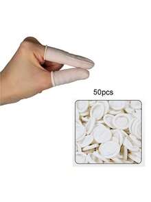 500 piezas Dedales desechables, Protectores de dedos blancos, Cubiertas para la punta de los dedos, Adecuados para dedos lesionados, Protección de piel agrietada, Mangas para dedos con textura para manicura, Cubiertas para dedos antideslizantes para belleza, reparación de electrónica, pintura, cuidado de uñas, reparación de relojes, limpieza de joyas, limpieza de piezas de armas, manualidades, manipulación de pimientos picantes, deportes, industria, belleza, mascotas y talla grande - Blanco - Ver 12