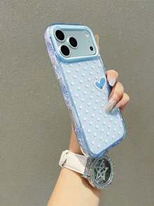 1pc Aesthetic Light Blue Polka Dot & Heart Print Protective Phone Case, Compatible With IPhone 16, 15, 14, 13, 12 Pro Max, 11, Cute Gift For Girls, Compatible With IPhone 17/17Pro/17ProMax/17Air, Valentine's Day Gift, Compatible With IPhone 17 ProMax, Compatible With IPhone 13, Compatible With IPhone 15, Compatible With IPhone 16 - ks7 - Xem 5