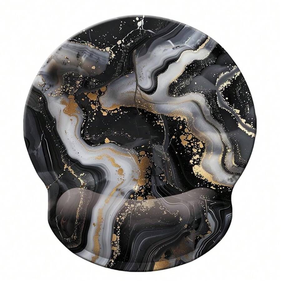 Ergonomic Memory Foam Wrist Support Pad Comfortable Padded Wrist Pads 9in X10in Pain Relief Desktop Mat (Grey Golden Black Marble Foam) - Bọt đá cẩm thạch xám vàng đen - Xem 1