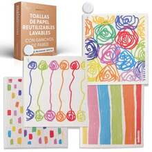 CYPNMaisoNovo Paños De Cocina Suecos - Toallas De Papel Reutilizables. Paños De Cocina Suecos para La Cocina - Paquete De 4 con Diseño Abstracto - Toallas De Papel ReutilizablesFashion - 222311771 - Ver 8