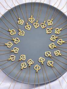 1 chiếc nhẫn sáng tạo cổ điển 26 chữ cái có thể điều chỉnh, phong cách châu Âu và Mỹ, phù hợp cho các cặp đôi - Vàng - Xem 10