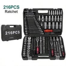 216pcs 1/2" 1/4" 3/8" Socket Wrench Spanner Set With Bits Mechanic Tool Kit - 216-piece - View 2