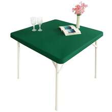 Cocktail Fitted Spandex Stretch Square Table Covers Caps Elastic Square Tablecloth Hunter Green Table Topper 34x34 Inch,34inchx34inch(Square),HunterGreen - Huntergreen - View 1