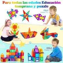 wsfBloques Magneticos Juego de 60 Piezas Imanes Didacticos 3D Creativity Beyond Imagination Juguete Educativo y Regalo Creativo Adecuado para Niños y Niñas Regalos para niñasaad - como en la foto - Ver 4