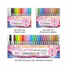13/25pcs Nail Art Marker Pens, Nail Cleaning Pens, Nail Art Painting Pens, DIY Nail Highlighter & Outline Pens, Nail Marker Pens, ABS Nail Marker Pen Set - Multicolor - View 7