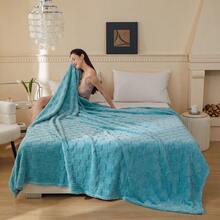 Local Delivery  Fleece 3D Checkered Lightweight Bed Blanket All Season Use, Can Be Used In Many Scenarios, Bath Towel, Bathrobe, Blanket, Air-Conditioning Blanket, Shawl Blanket, Travel Blanket1 Pc Super Soft Throw Blanket Premium Silky Flannel - 藍灰色 - 查看 7