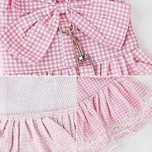 Dog Dress Plaid With Bowknot Cute Dress For Small Dog Cat Puppy Outfits With Harness Leash( Pink,X-Small ),X-Small,Pink - 粉色 - 查看 4