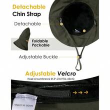 impermeables para mujeres y hombres UPF 50 Floppy Cowboy Rain Hat Boonie con ala plegable para senderismo, pesca, playa - VerdemilitarTallanic - Ver 4