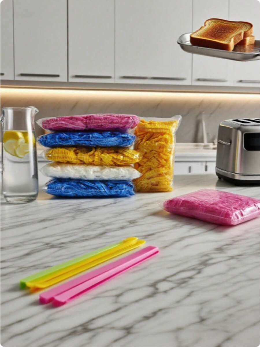 100pcs Reusable Elastic Food Storage Covers – Translucent Bowl Lids, Perfect Alternative To Foil And Plastic Wrap For Freshness