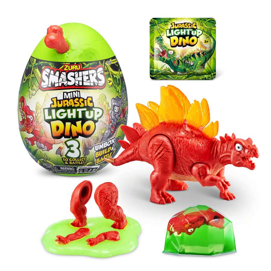 ZURU Smashers Mini Jurassic Light Up Dino Egg Collectible Egg, Volcano Slime, Fossil Toy, Dinosaur Toys, T-Rex Toy For Boys And Kids(Styles Vary) - Multicolor - View 1