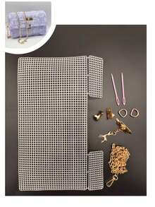 6pcs Plastic Net Accessory Set, DIY Weaving Materials & Tools, Bag Making Accessories, Handbag Net Cover, Handmade Bag Crafting Supplies, Best Holiday Gift, Handicraft - White - View 6
