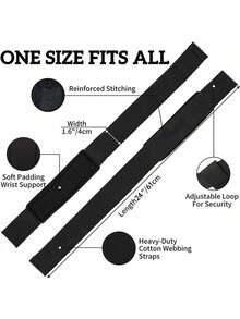 1 Pair Weightlifting Wrist Straps, Wrist Support, Grip Strength Training, Adjustable Non-Slip, Gym Weightlifting Straps - Multicolor - View 9