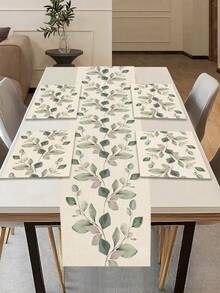 1pc Leaf Pattern Table Runner/Placemat, Suitable For Holidays, Parties, Birthdays, Dinners, Kitchen & Dining Room Table Decor, All Season Home & Living Decoration - Multicolor - View 8