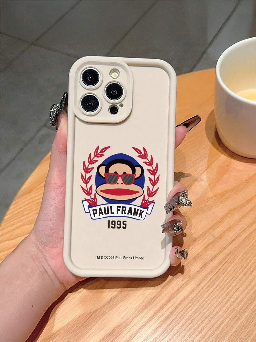 Paul Frank Licensed Bamboo Fiber Phone Case, Full Body Shockproof Protection With Camera Cover, Sunglasses Monkey Letter Pattern, New Design Compatible With IPhone 13/14/15/16/17 Pro Max - Multicolor - View 1